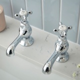 Booth & Co. Axbridge Cross Basin Pillar Taps - Lifestyle Image 1